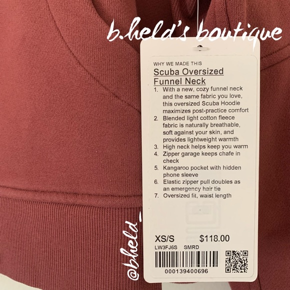 lululemon Scuba Oversized Funnel Neck Half-Zip in Smoky Red Size XS/S New NWT - Picture 3 of 14